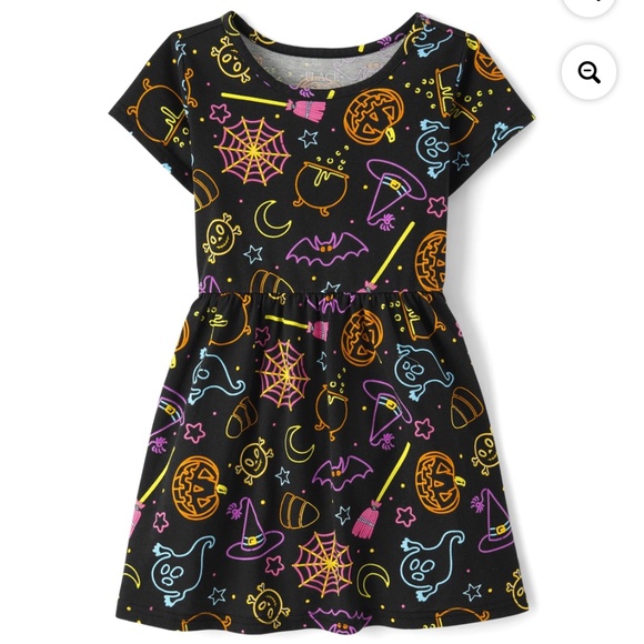 The Children’s Place Girls Halloween Doodle Dress Size Medium (7-8) NWT - Picture 1 of 3